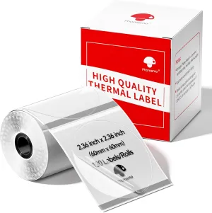 Phomemo Thermal Labels- 2.13"x2.13"(60x60mm) Clear Circle M220 Label- M220/M221/M250/M260 Transparent Thermal Paper - Round Sticker Label for Logo/Barcode/Stickers/Address Labels-1 Pack