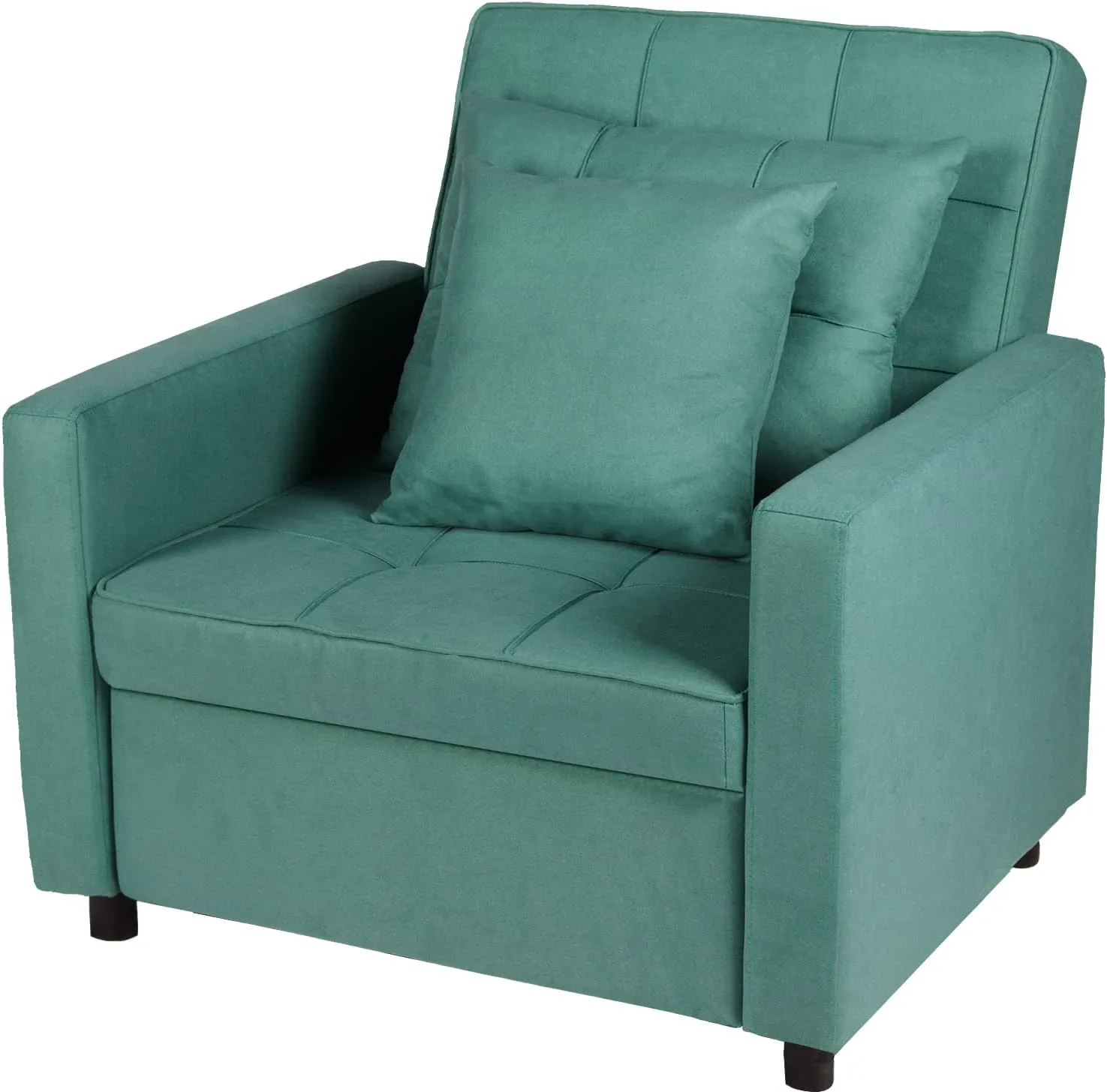 Polar Aurora Sofa Bed Chair 3-in-1 Convertible Chair Bed, Lounger Sleeper Chair, Single Recliner for Small Space with Adjustable Backrest (Green)