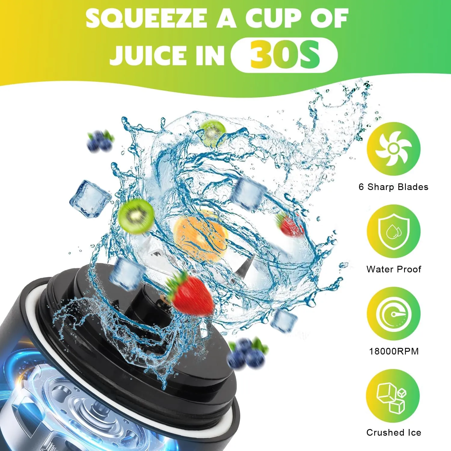 Portable Blender with Insulated Carrying Case & Recipe Book for Shakes and Smoothies, 20 OZ Personal Juicer Electric Protein Shaker Bottle, Mini Small Blender Cup with USB-C Rechargeable, Travel Lid
