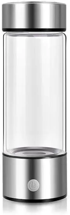 Portable Hydrogen Water Bottle with Stainless Steel Lid, Glass Body, Multiple Color Options