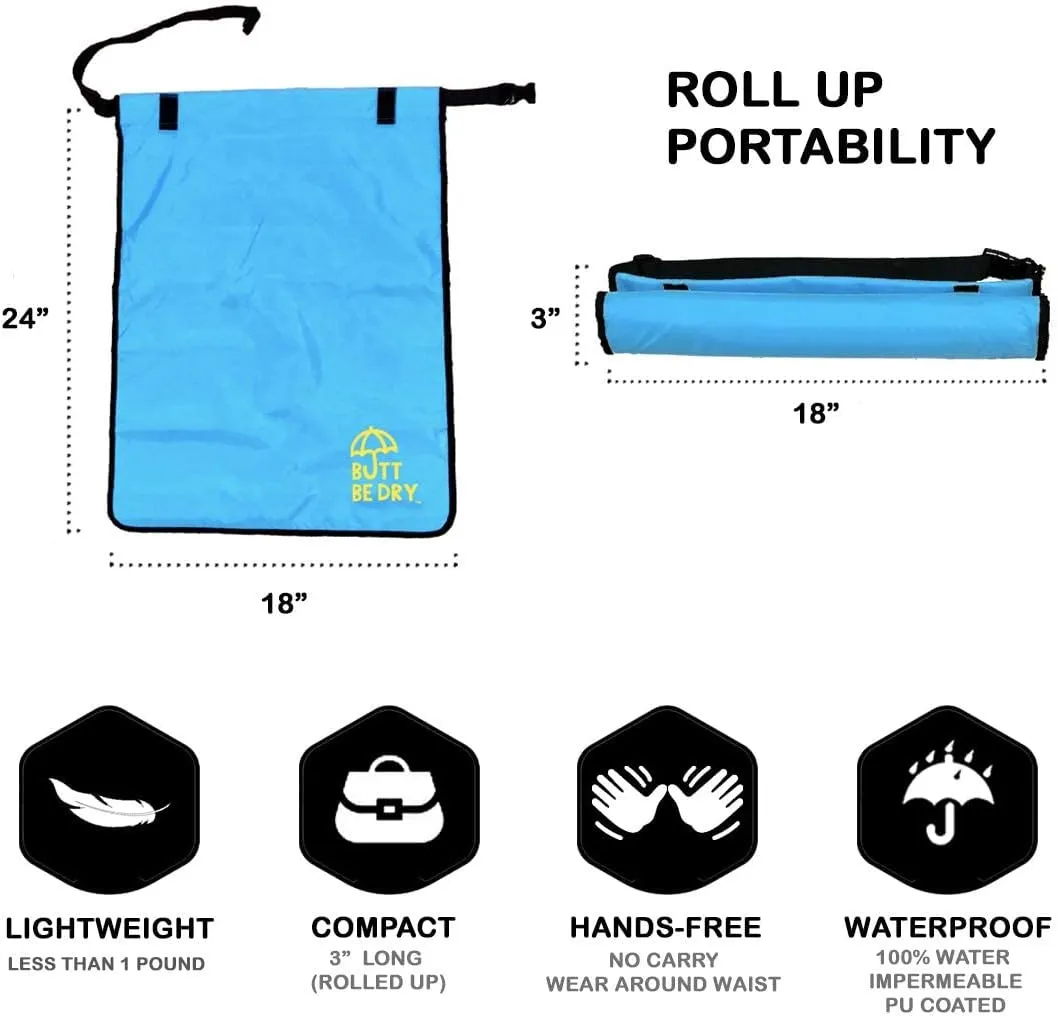 Portable Waterproof Seat for Your Butt - Lightweight, Hands-Free, Compact - Outdoor Protection for Wet Seats - Stadium, Hiking, Camping, Hunting, Car Seat