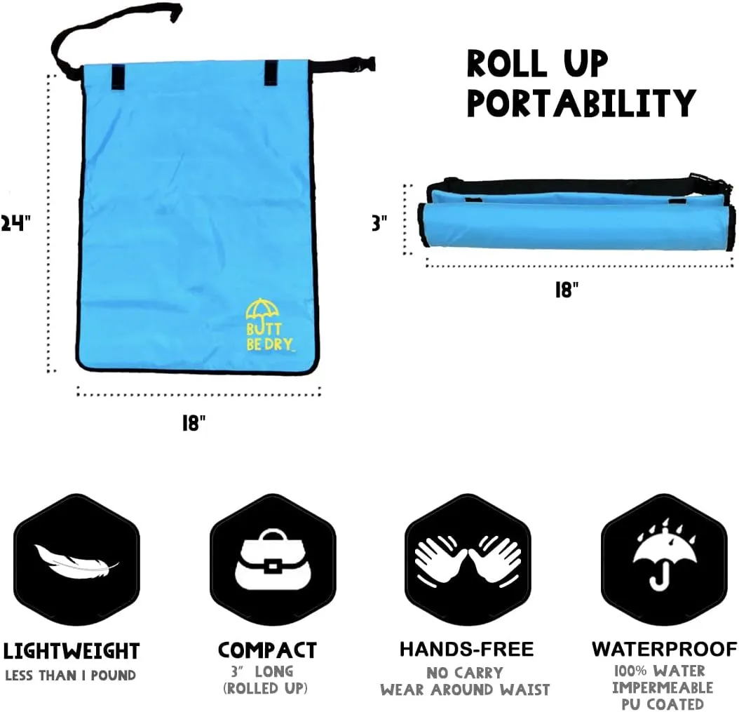 Portable Waterproof Seat for Your Butt - Lightweight, Hands-Free, Compact - Outdoor Protection for Wet Seats - Stadium, Hiking, Camping, Hunting, Car Seat