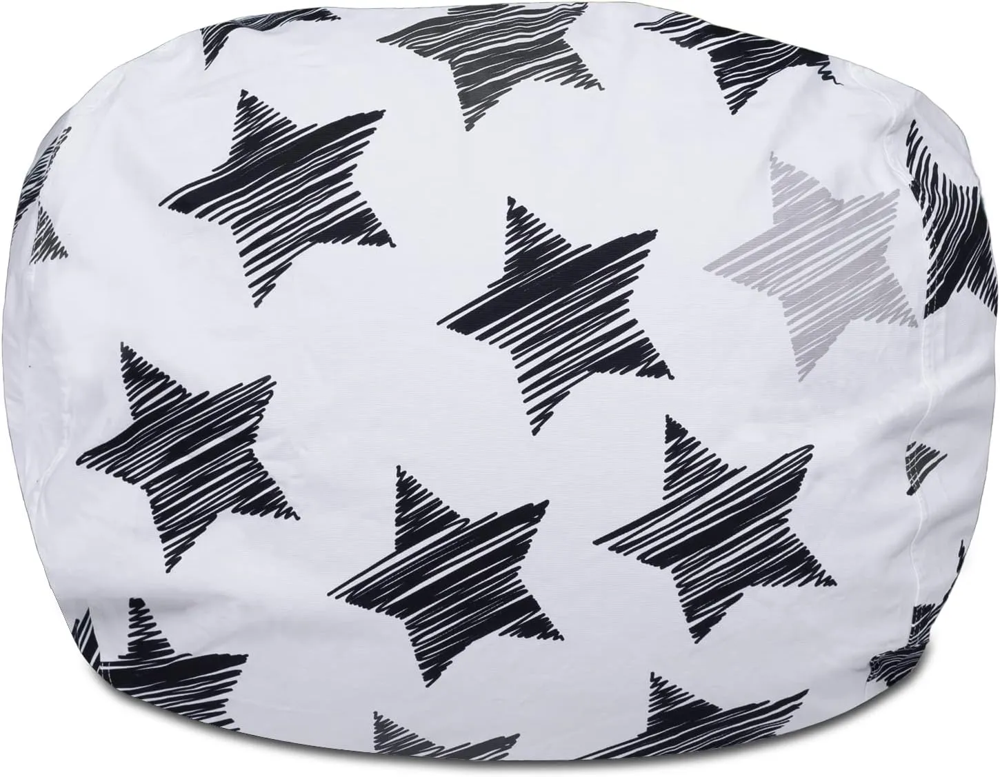 Posh Creations Structured Comfy Bean Bag Chair for Gaming, Reading, and Watching TV, 100in Round Classic Bean Bag, Canvas - Sketchy Stars