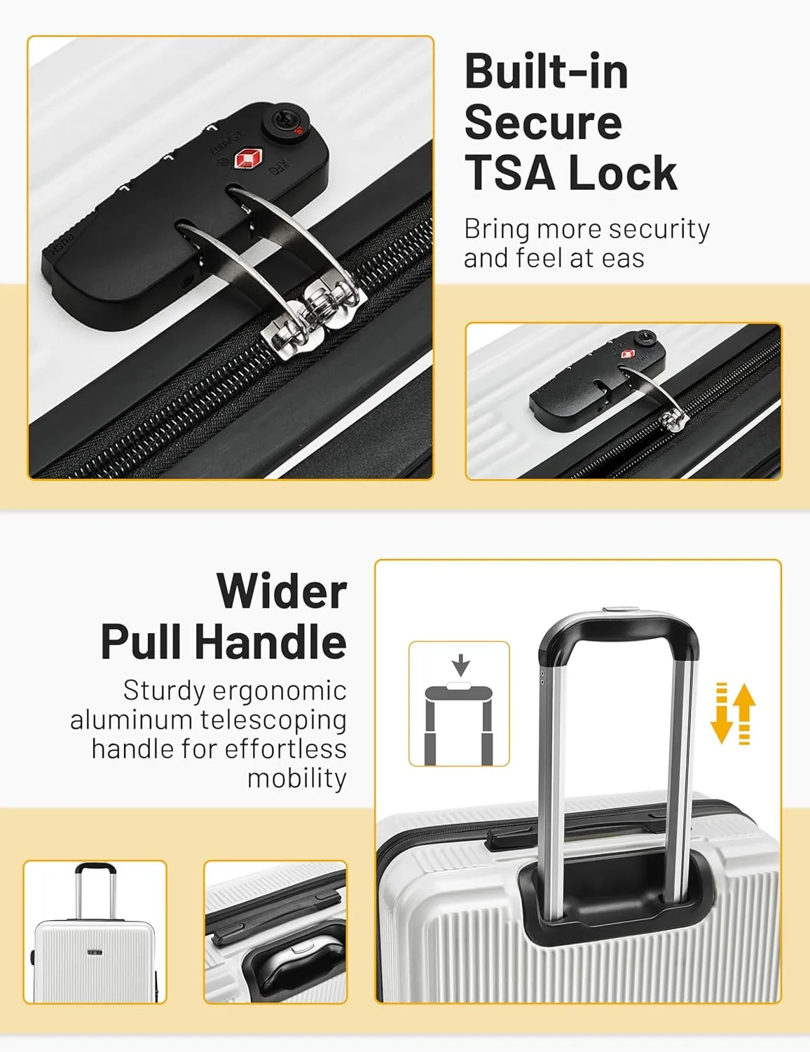 Premium Carry on Luggage - Airline Approved Spinner Wheels, TSA Lock, Hard Shell Suitcase with Metal Corner - Perfect Travel Companion for Adults