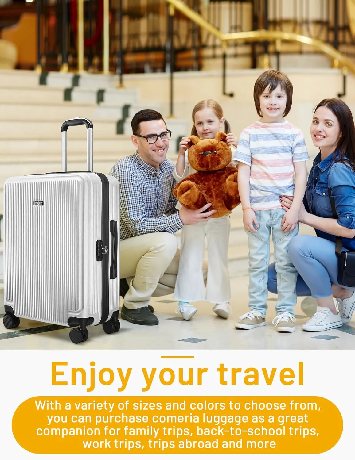 Premium Carry on Luggage - Airline Approved Spinner Wheels, TSA Lock, Hard Shell Suitcase with Metal Corner - Perfect Travel Companion for Adults