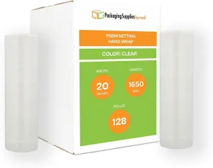 PSBM Netting Stretch Wrap, Full Pallet 128 Rolls, Each Netted Roll is 20 Inch x 1650 Feet