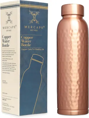 Pure Copper Water Bottle - 900 ML, Hammered Shine Finish, Ideal for Drinkware & Storage, Pack of 1 (Hammered Design 4)
