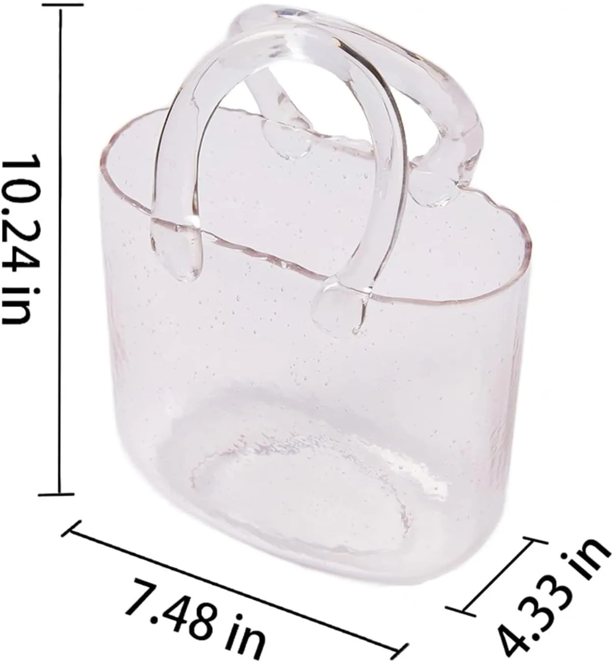 Purse Vase for Flowers, Glass Vases with Air Bubbles Glass Purse Vase Clear Glass Vase, for Home Décor,Enterpiece,Events,Office,Garden,Wedding,Style1-Gray