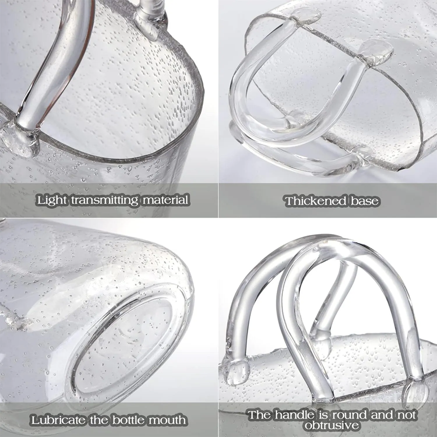 Purse Vase for Flowers, Glass Vases with Air Bubbles Glass Purse Vase Clear Glass Vase, for Home Décor,Enterpiece,Events,Office,Garden,Wedding,Style1-Gray