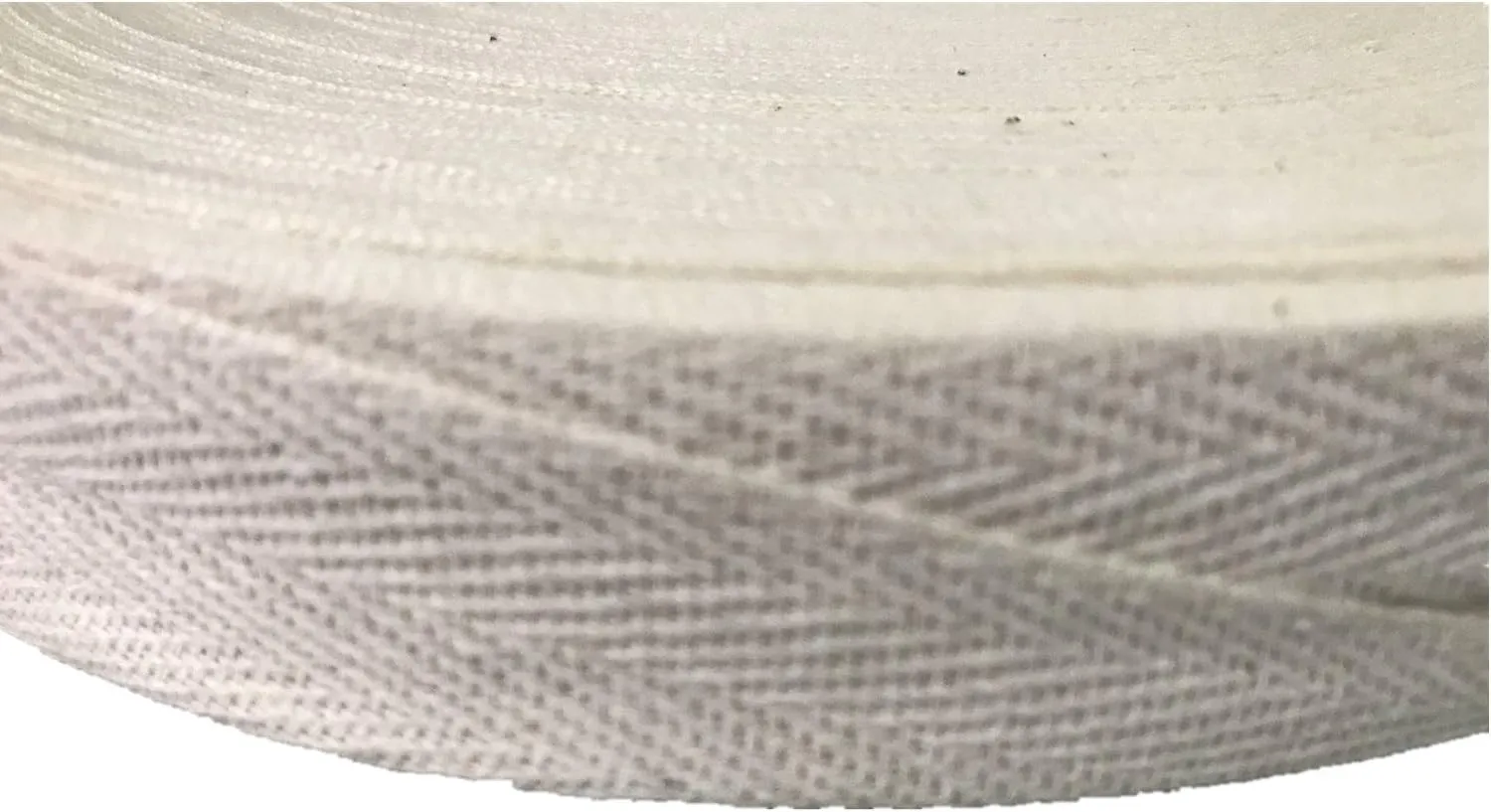 QIANF Twill Tape Ribbon 100% Cotton Natural Color 1 Inch Wide 50 Yard Roll Herringbone Tape(1 Inch-50Yard, Off-White)