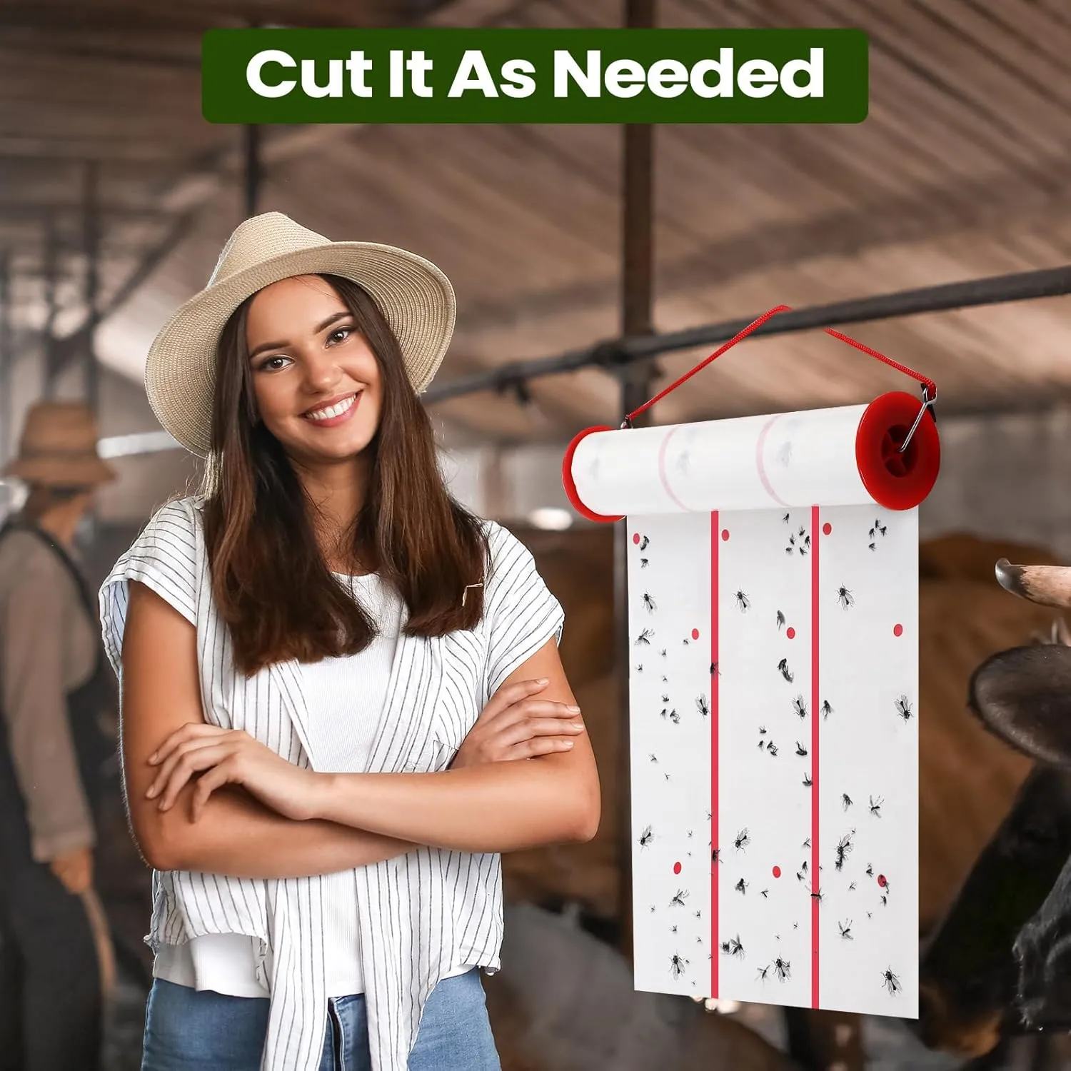 Qualirey 295 Ft Giant Sticky Fly Traps, 30 Feet Fly Strips for Indoor Outdoor Hanging Flying Tapes Non Toxic Ribbon Fruit Gnat Killer for Mosquito Plants House Horse Stable(White)