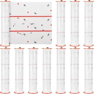 Qualirey 295 Ft Giant Sticky Fly Traps, 30 Feet Fly Strips for Indoor Outdoor Hanging Flying Tapes Non Toxic Ribbon Fruit Gnat Killer for Mosquito Plants House Horse Stable(White)