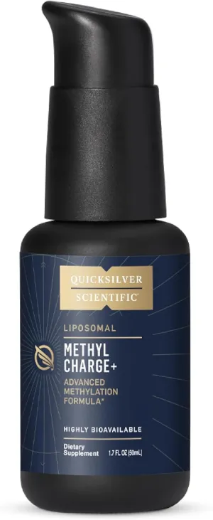 Quicksilver Scientific Methyl Charge - Methylation, Liver, Detox   Energy Supplement - Folate, Vitamin B12, Riboflavin, Vitamin B6   TMG Supplement with Superior Absorption - Vegan B Vitamins (50ml)