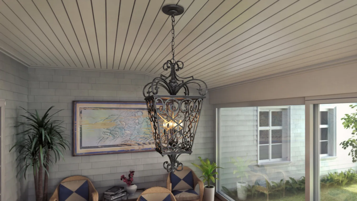 Quoizel Four Light Outdoor Hanging Lantern
