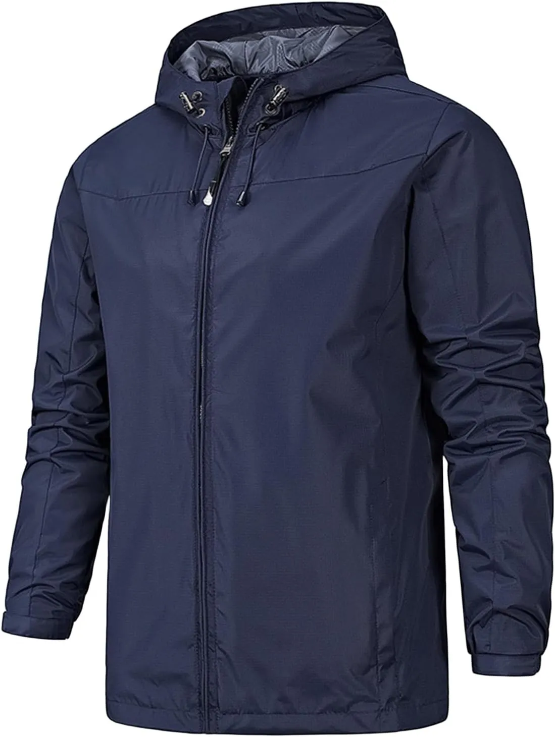 Rain Jacket for Men Lightweight Waterproof Windbreaker Shell Jacket Raincoat with Hood for Hiking Travel Outdoor