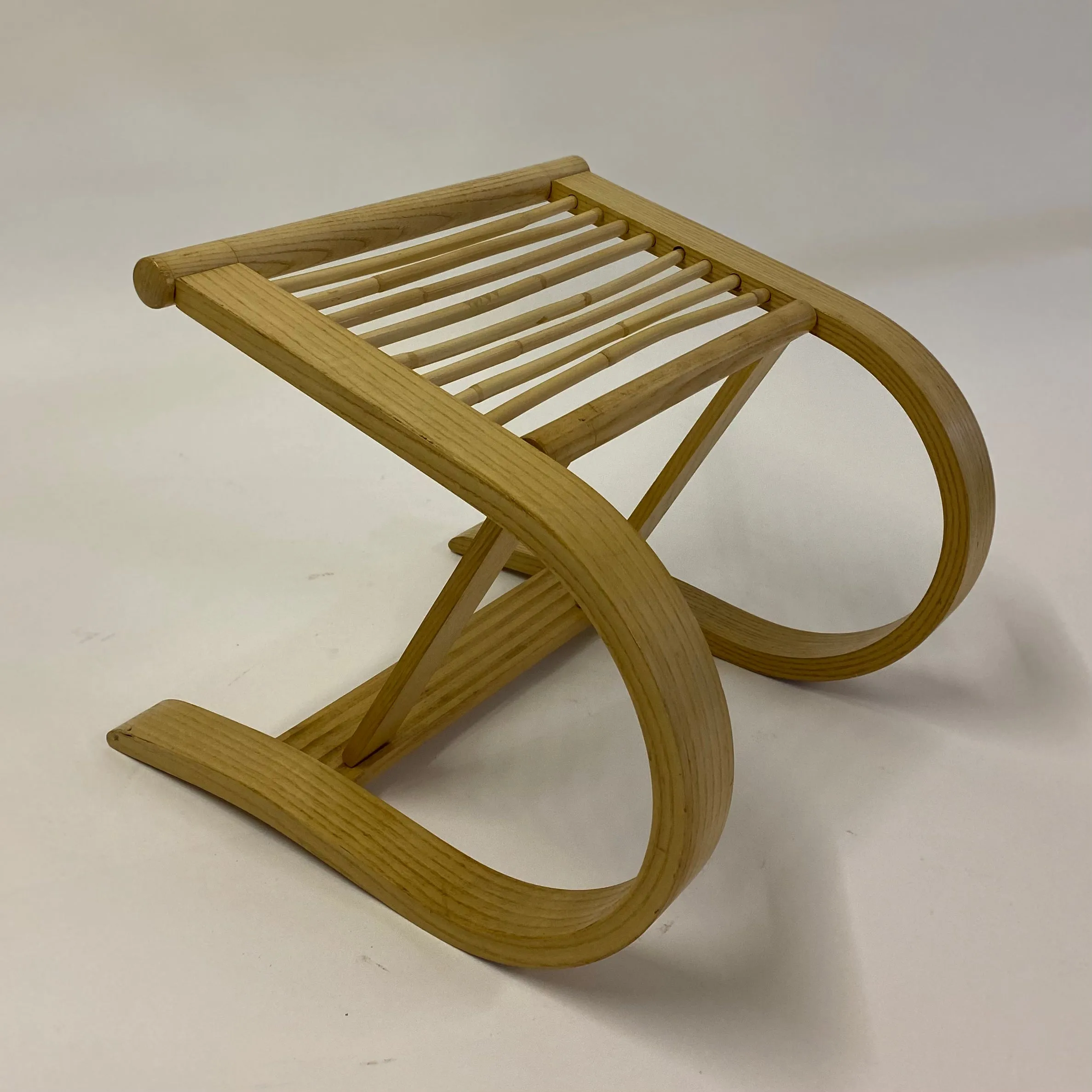 Rattan & Steam Bent Chair & Ottoman
