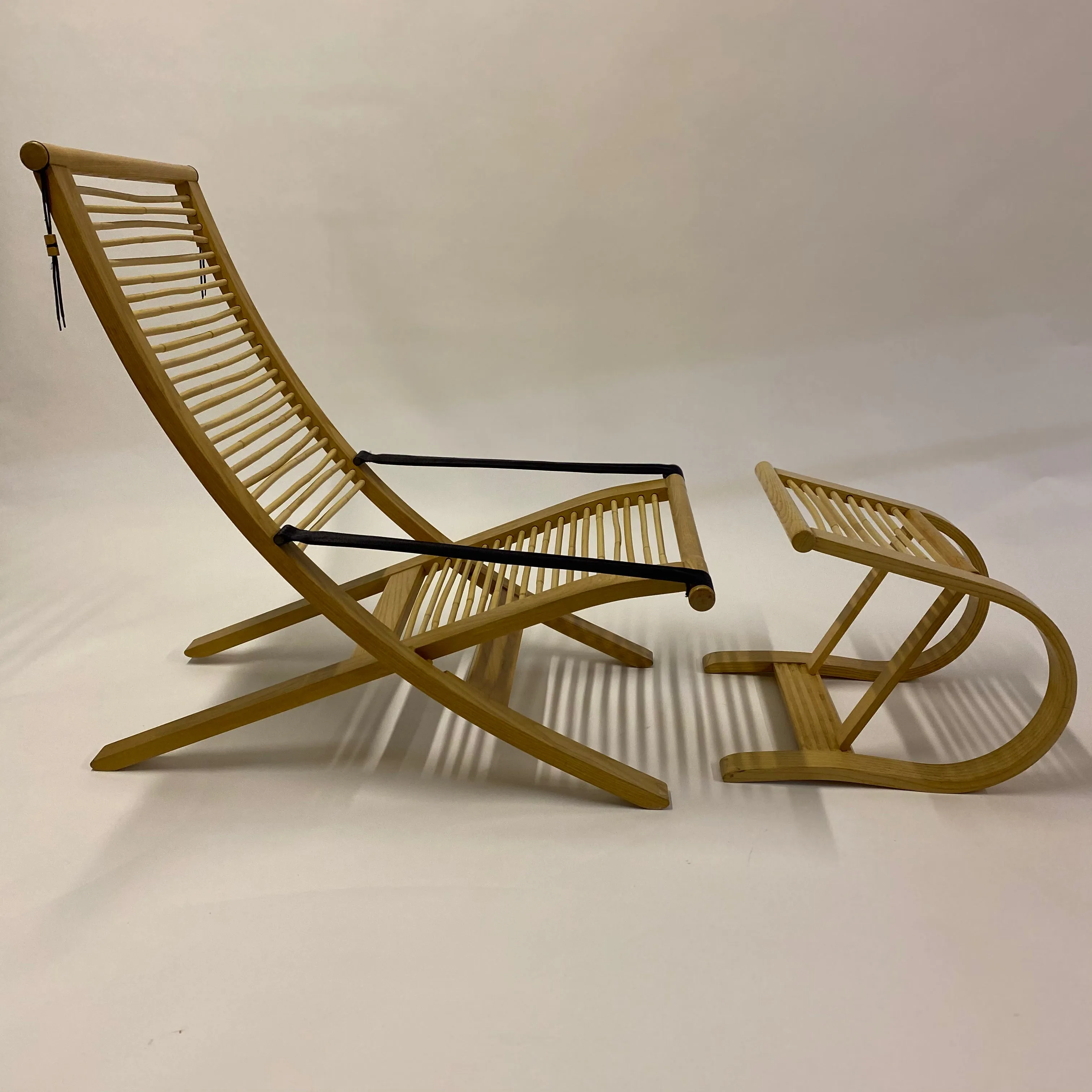 Rattan & Steam Bent Chair & Ottoman