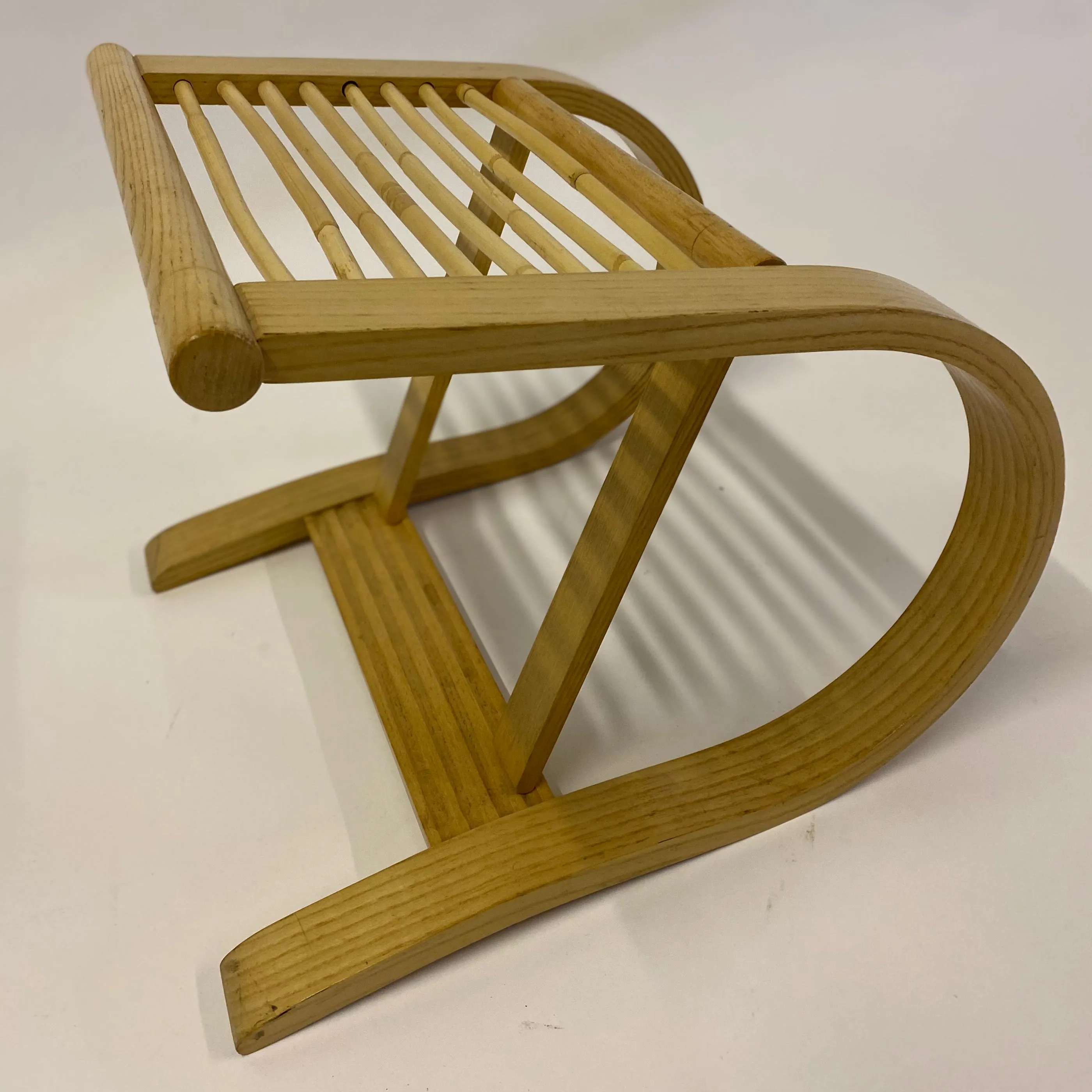 Rattan & Steam Bent Chair & Ottoman