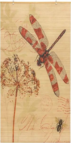 Red Lantern Bamboo Window Shade Blind - Dragonfly 36" Wide