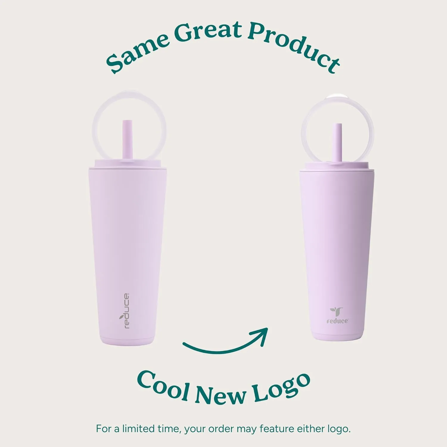 REDUCE Halo 32 oz Stainless Steel Vacuum Insulated Tumbler - Spill Proof Travel Mug with Flip Handle Lid - Keeps Drinks Cold for 32 Hrs - Dishwasher Safe - Cupholder Friendly - Lilac Bud