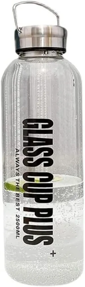Refillable Water Bottles Transparent Glass Carafe For Men/Women, Outdoor Sports Drinking Bottles With Stainless Steel Filter,1.5L/50oz, 2L/67oz Sports Water Bottle ( Color : Glass , Size : 1500ml )
