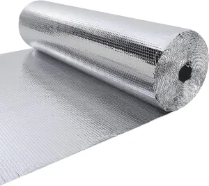 Reflective Insulation Sheet, 3.6mm Thick 24in x 16Ft Double Side Aluminum Foil Insulations for Window Garage RV Camper Car Roof Door Insulation - Weatherproof, Cold and Heat Shield
