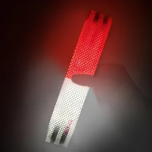 Reflective Tape Outdoor Red White 1 in X 150 FT (2 Rolls) Waterproof Self Adhesive DOT-C2 Trailer Safety Caution Reflective Dot Tape for Trucks Cars