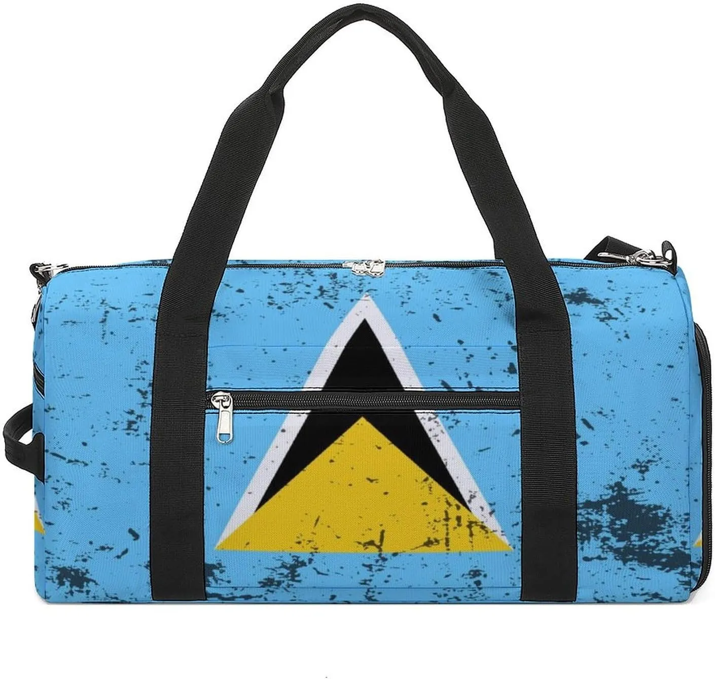 Retro Saint Lucia Flag Gym Bag-Workout Organizer with Water Resistant Compartments for Gym Lovers, style-19-2