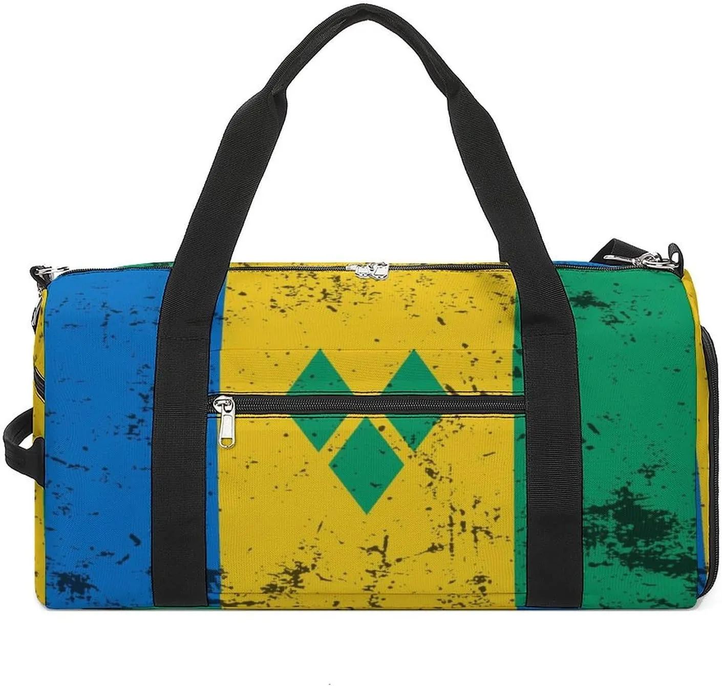 Retro Saint Vincent And The Grenadines Flag Gym Bag-Workout Organizer with Water Resistant Compartments for Gym Lovers