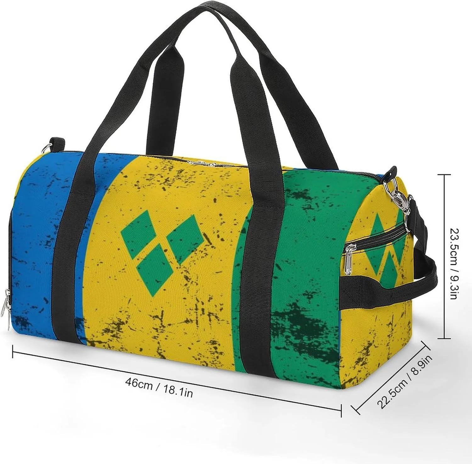 Retro Saint Vincent And The Grenadines Flag Gym Bag-Workout Organizer with Water Resistant Compartments for Gym Lovers