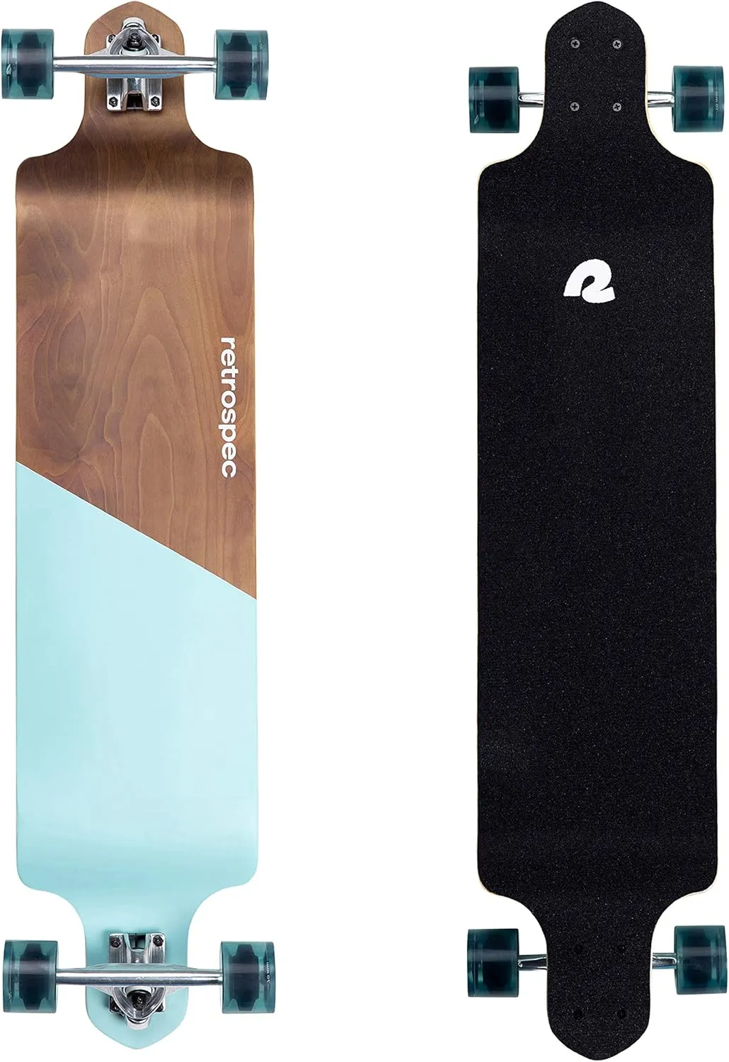 Retrospec Tidal Drop Down Longboard - 41" Extra Wide Stable Deck, 9-Ply Canadian Maple, ABEC-9 Bearings, 85A PU Wheels, Reverse Kingpin Trucks for Cruising & Downhill