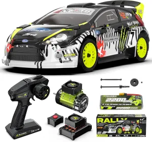 RIAARIO 1/10 Rally Car Max 50mph Brushless RC Cars for Adults with Gyro 4WD RC Truck with Full Car Linkage Lighting Remote Control Trucks with 3S 2200mAh Rechargeable Battery Support 4400mAh Battery