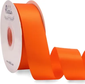 Ribbli Torrid Orange Satin Ribbon Double Faced Satin 1-1/2 Inch x Continuous 50 Yards-Orange Ribbon for Gift Wrapping Crafts Wedding Decoration Bows Bouquet Floral Arrangement