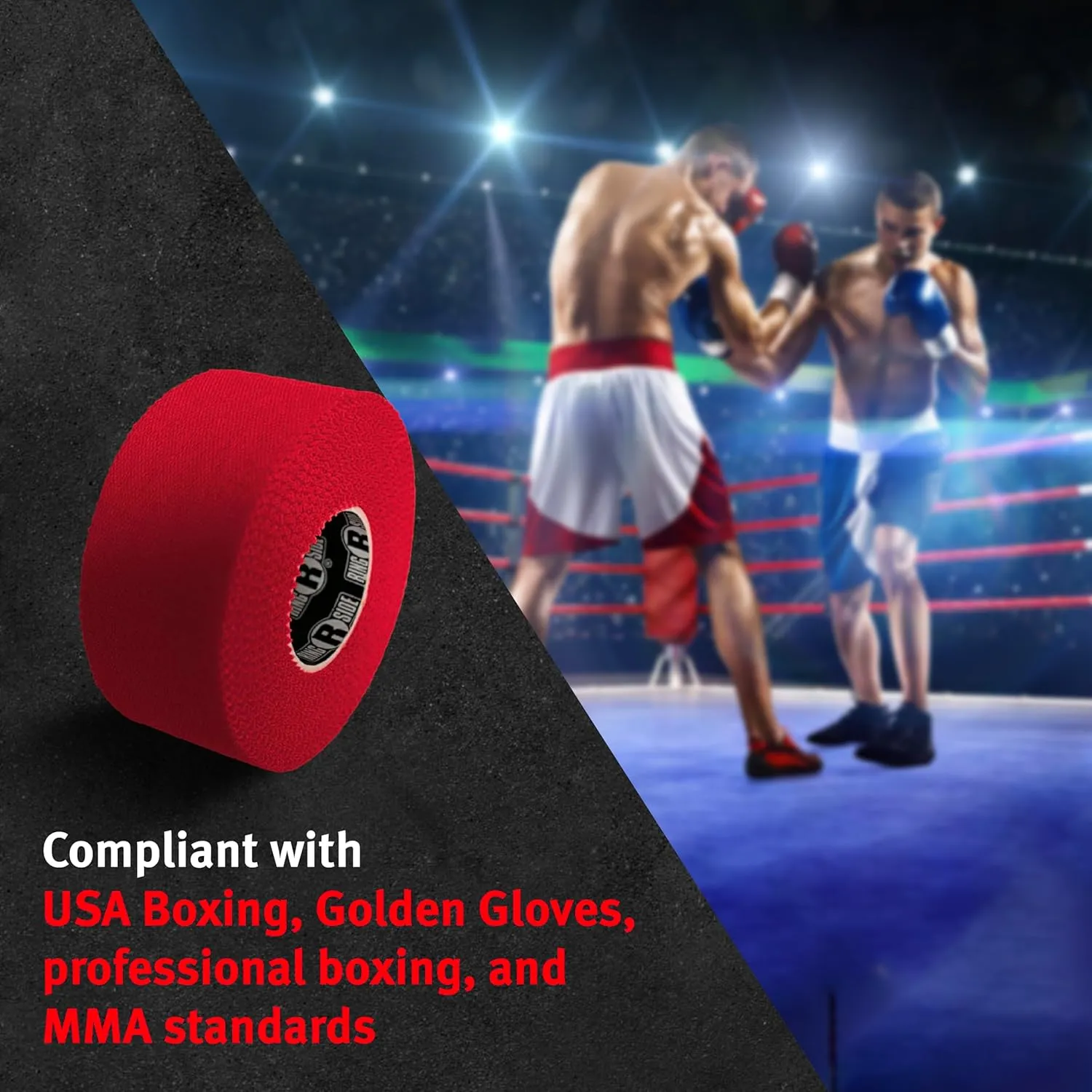 Ringside 1" Athletic Trainers Tape, Cotton Kinesiology Tape for Combat Sports, Adhesive, 30 Foot Rolls, Red, 15 Rolls
