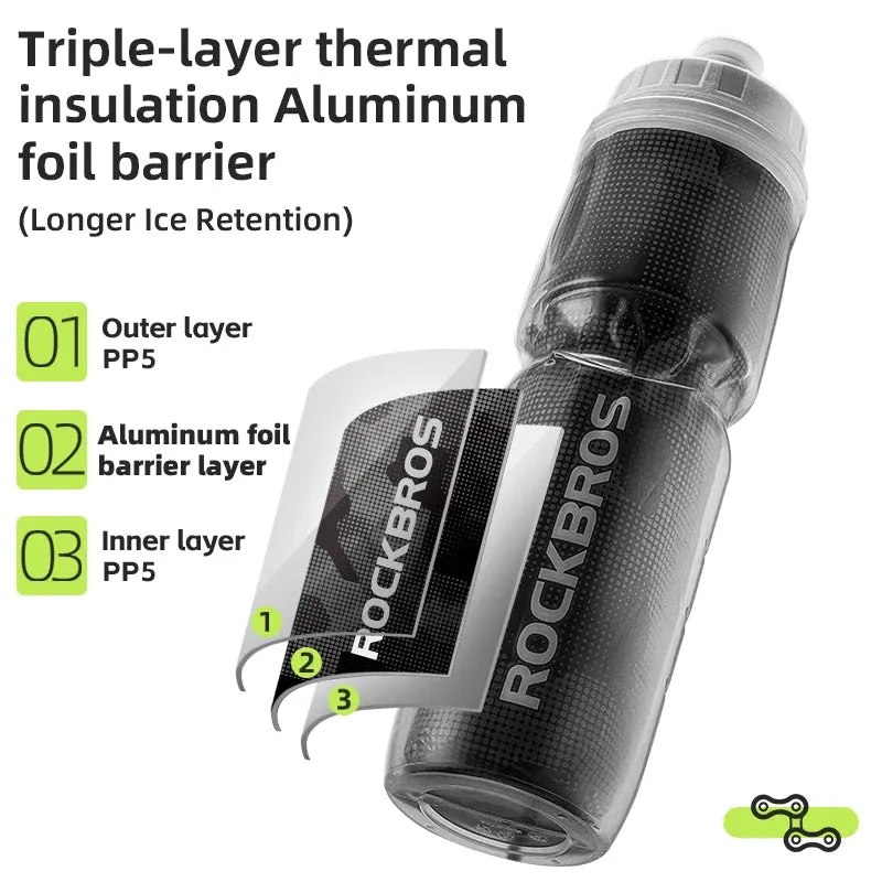 ROCKBROS Insulated Cycling Water Bottle 670ml