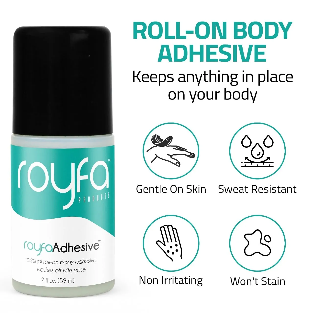 Roll On Body Adhesive - Skin Glue & Liquid Fashion Tape - Dancers & Wig Adhesive - 1 Pack