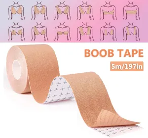 RooRuns Waterproof Kinesiology Tape (1 Roll), Elastic Athletic Tape for Sports & Weightlifting, Muscle Strain Relief & Joint Support