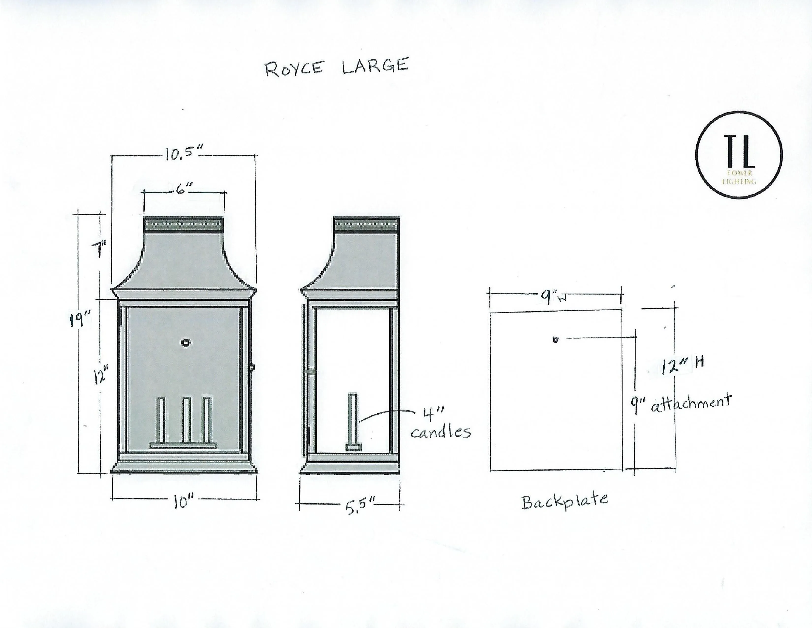 Royce Lantern - Wall Mount