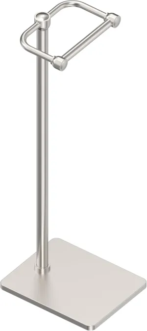 RUACQ Toilet Paper Holder Stand, Bathroom Toilet Paper Roll Holder Free Standing, Toilet Tissue Holder Stand with Post Pivoting Design, Stable Weighted Base, SUS304 Stainless Steel (Brushed Nickel)
