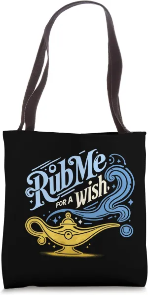 Rub Me For Wish Genie Bottle Funny Djinn Rub Me Lamp Tote Bag