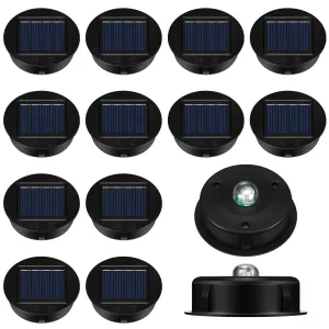Rynx | 12 Pack Solar Light Parts - Waterproof LED Solar Panel Lantern Top Light Outdoor Replacement Top Kit For Hanging Lanterns Patio Decor (3.15 In)