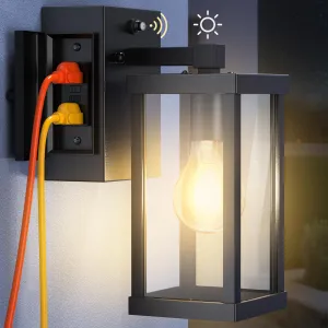 Rynx | Nooknova Veranda Light With Outlet, Dusk To Dawn Outdoor Light With Gfci Outlet Veranda Light Wall Lamp Waterproof Outdoor Light Fixtures Outdoor Light For House Patio Garage Hallway