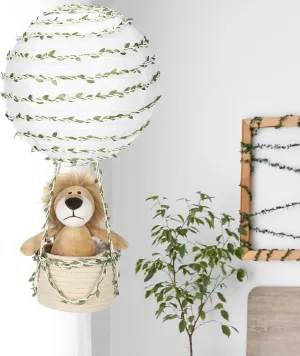 Safari Hot Air Balloon Decor Handmade Jungle Hot Air Balloon Nursery Decor Lampshade Light Shade for Hanging Room Birthday Party Baby Shower Decorations Gift (Lion)