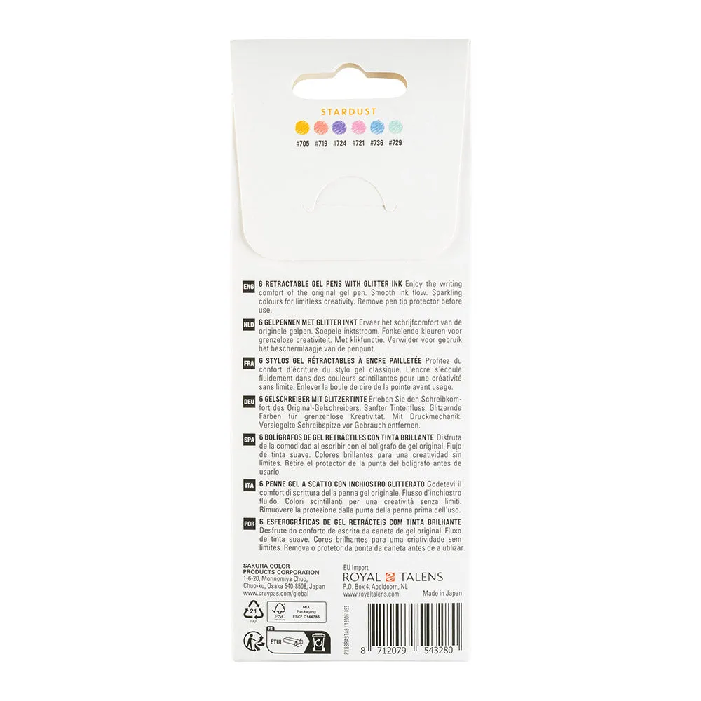 Sakura Gelly Roll Retractable Stardust Set of 6