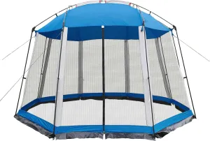 Screen House 13x13 Feet Octagonal Mesh Canopy Camping Gazebo Shelter Tent for 8-10 People Outdoor Party Activities, Blue