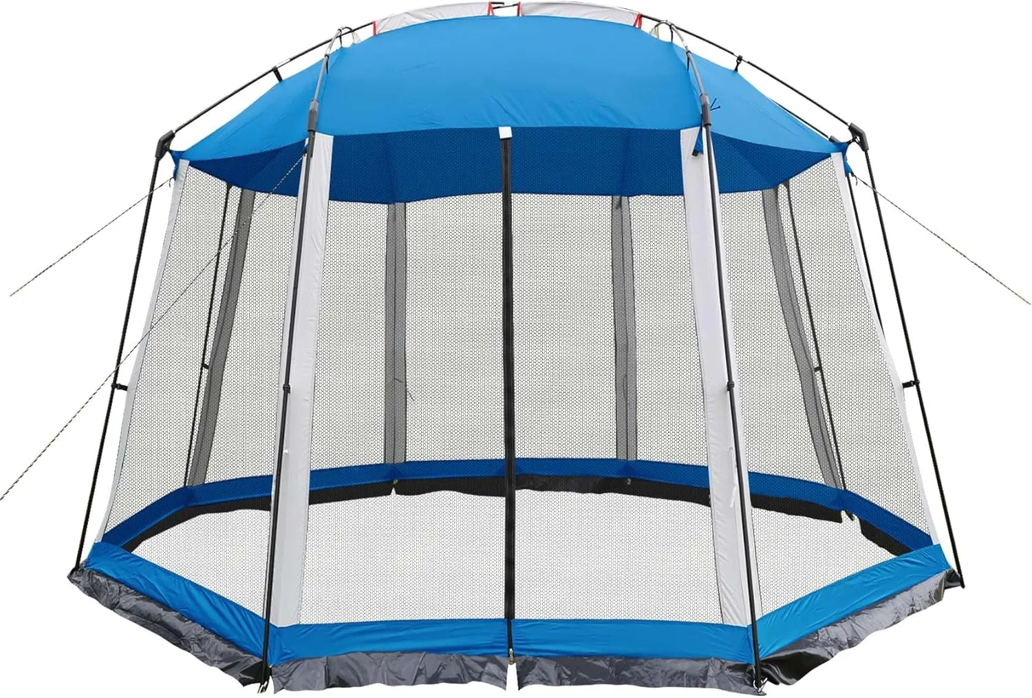Screen House 13x13 Feet Octagonal Mesh Canopy Camping Gazebo Shelter Tent for 8-10 People Outdoor Party Activities, Blue