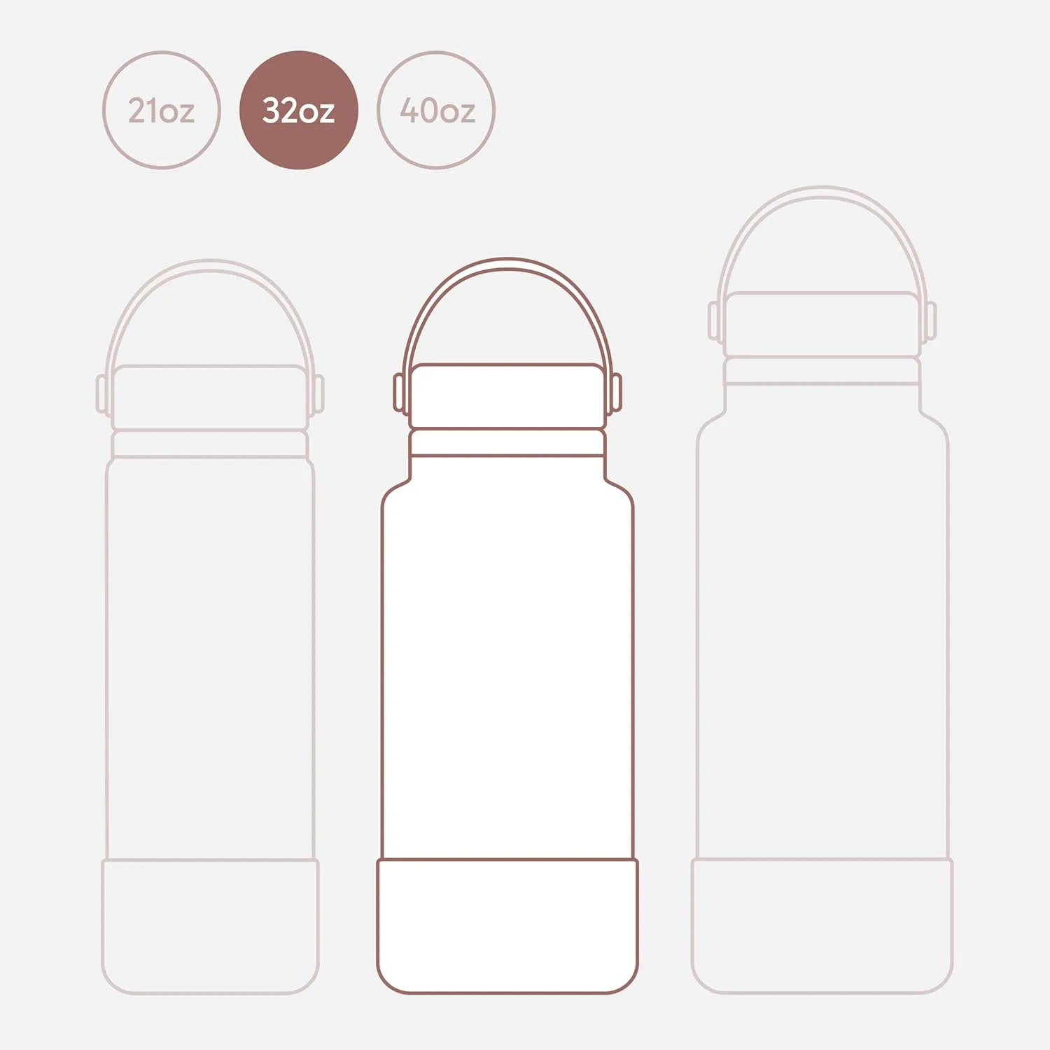 Seallama. Stainless Steel Wide Mouth Water Bottle - 2 Lids (Flex Straw Lid) and Double-Wall Vacuum Insulation - Leak Proof, BPA-Free, for Travel, Sports, School, and Car (Clay, 32 oz)