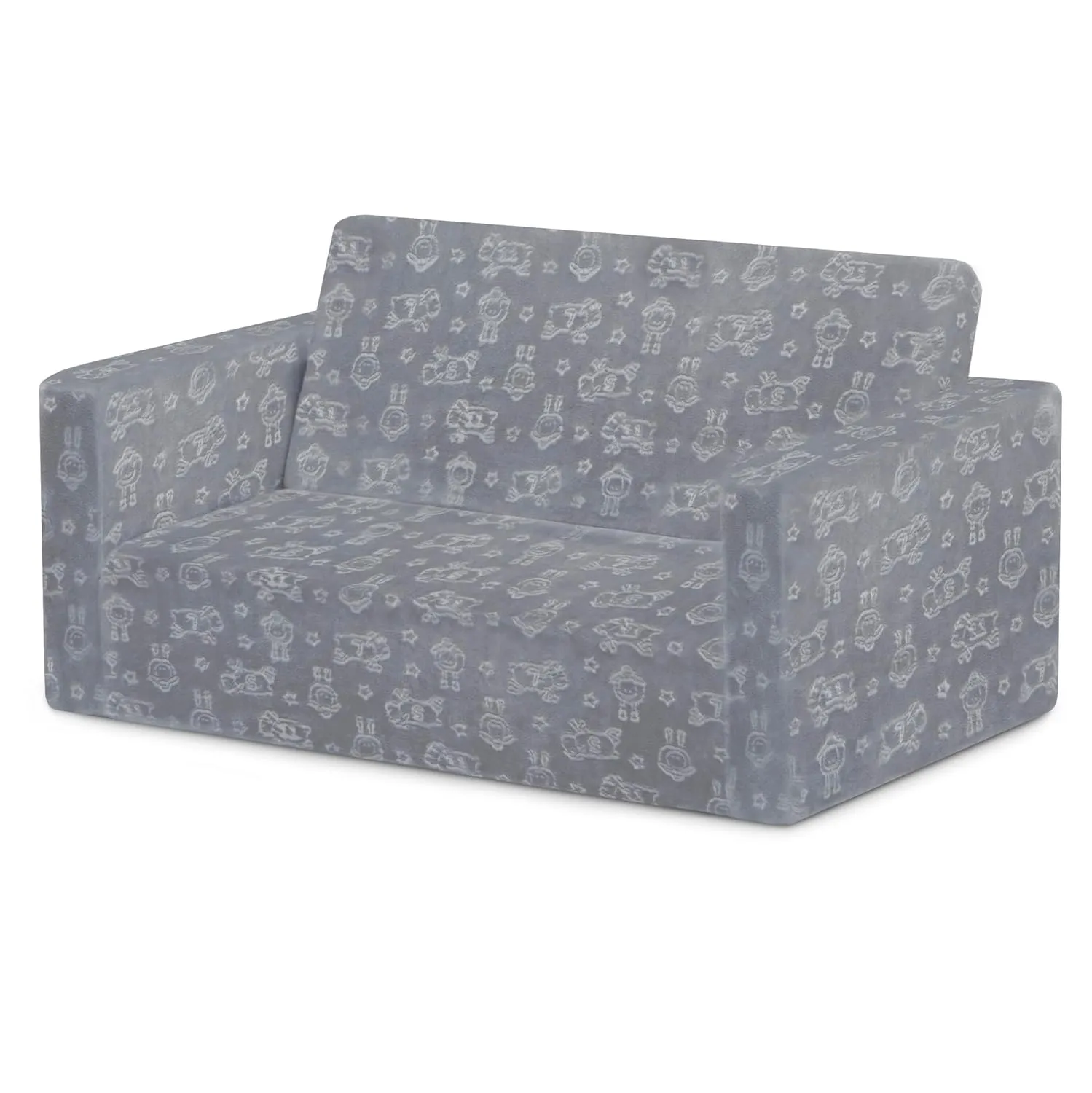 Serta Perfect Sleeper Extra Wide Convertible Sofa to Lounger - Comfy 2-in-1 Flip Open Couch/Sleeper for Kids, Grey