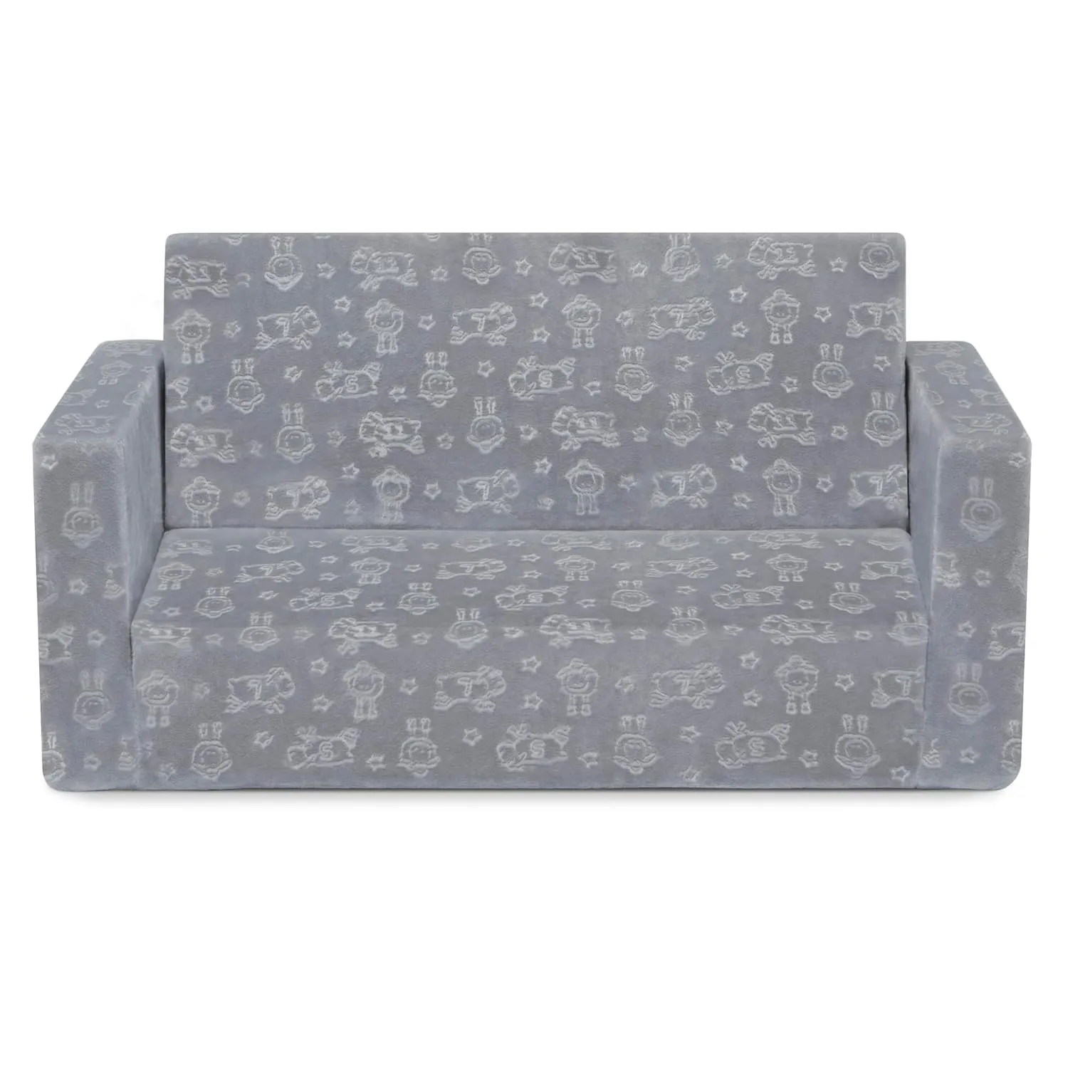 Serta Perfect Sleeper Extra Wide Convertible Sofa to Lounger - Comfy 2-in-1 Flip Open Couch/Sleeper for Kids, Grey