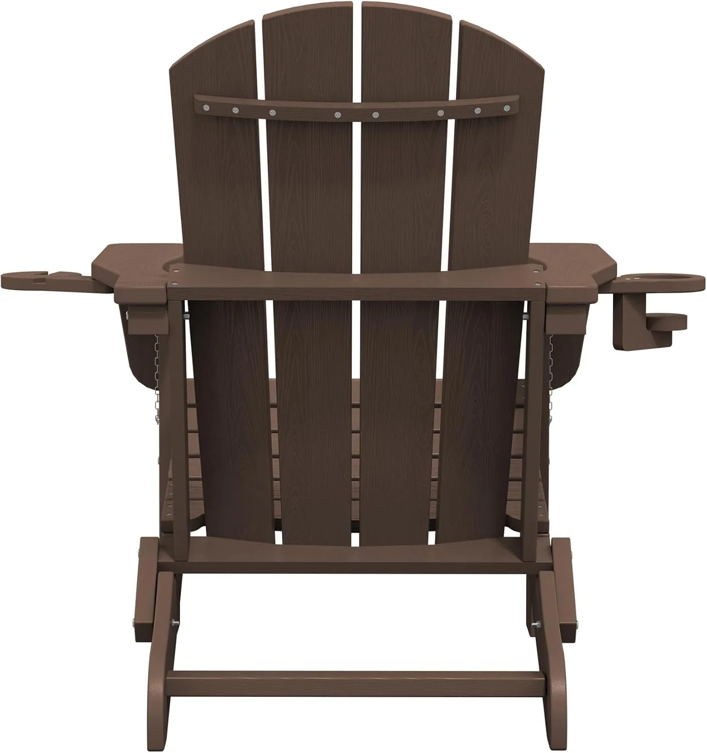 SERWALL Adirondack Chair with Cup Holders - Composite Adirondack Chairs HDPE Outdoor Chairs All Weather Use- Coffee